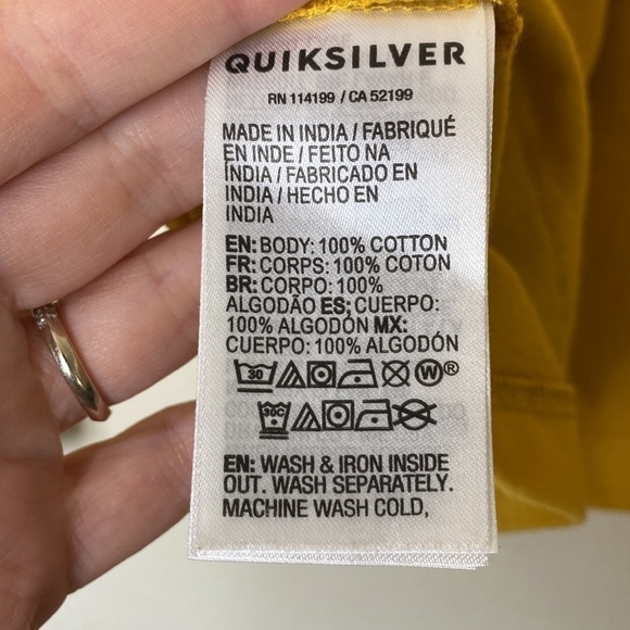Quicksilver long sleeve shirt medium gold EUC - Picture 5 of 5